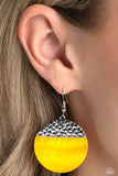 SHELL OUT - Yellow Paparazzi Earrings