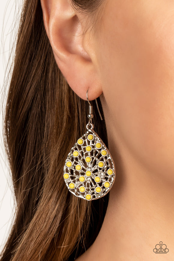 Botanical Berries - Yellow Paparazzi Earrings