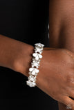 Glacial Glades - White Paparazzi Earrings & Bracelet Set