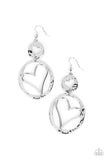 Enchanting Echo - Silver Paparazzi Earrings