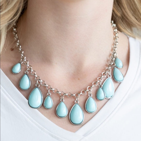 Jaw-Dropping Diva - Blue Paparazzi Necklace Paparazzi Necklace