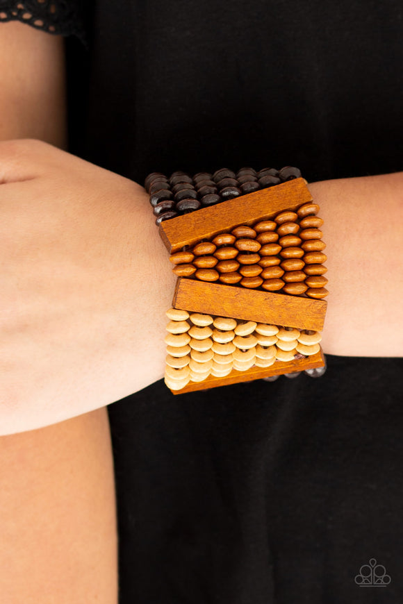 HAUTE In Hispaniola - Brown Wood Bracelet