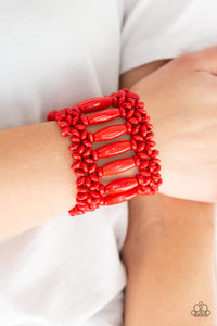 Barbados Beach Club- Red  Wood Paparazzi Bracelet