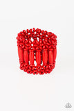 Barbados Beach Club- Red  Wood Paparazzi Bracelet