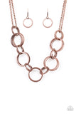 Jump Into The Ring - Copper Paparazzi Necklace Set