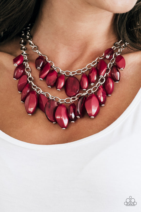 Royal Retreat - Red Paparazzi Necklace Set