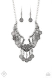 Treasure Temptress - Silver Paparazzi Necklace Set