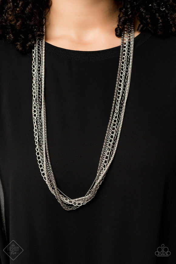 Turn Up The Mix - Silver Paparazzi Necklace