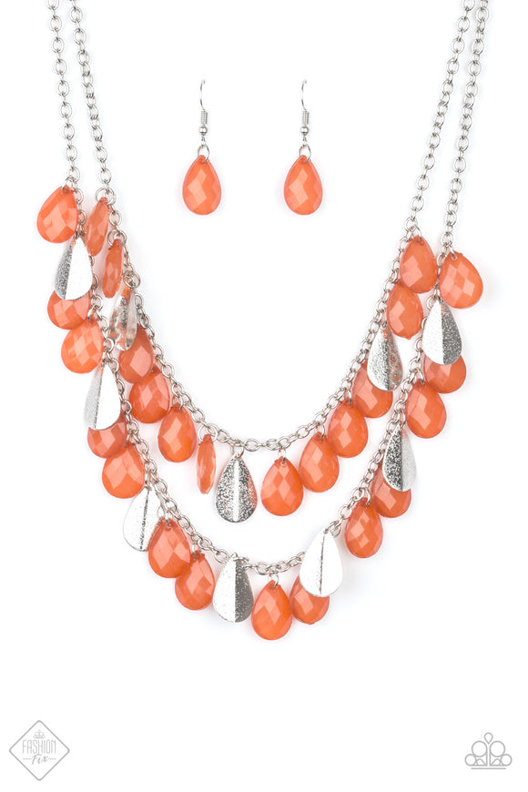 Life Of The Fiesta - Orange Paparazzi Necklace Set