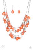 Life Of The Fiesta - Orange Paparazzi Necklace Set