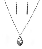 Swank Bank - Gunmetal Paparazzi Necklace Set