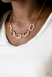 Gorgeously Geometric - Copper Paparazzi Necklace Set