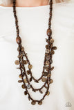 Safari Samba - Brown Wood Paparazzi Necklace