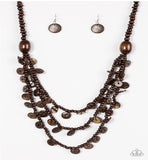 Safari Samba - Brown Wood Paparazzi Necklace Set