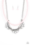 Bow Before The Queen Pearls - Pink Paparazzi Necklace