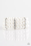 Put On Your Glam Face - White Paparazzi Bracelet