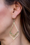 Absolute Alpha - Brass Paparazzi Earring Set