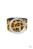 GRR-irl Power - Yellow Leather Paparazzi Earrings Set