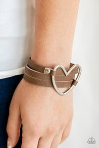 One Love, One Heart - Brown Paparazzi Bracelet Wrap