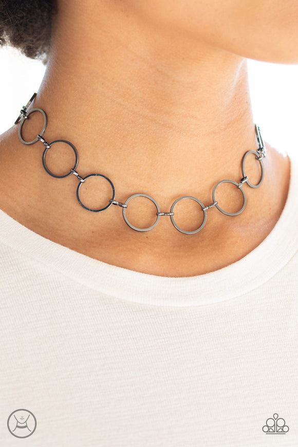 Retro Metro - Black Paparazzi Choker Necklace