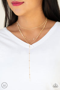 Think Like A Minimalist - Gold Paparazzi Choker Necklace