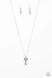 Lock Up Your Valuables - White Paparazzi Necklace