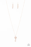 Lock Up Your Valuables - Rose Gold Paparazzi Necklace