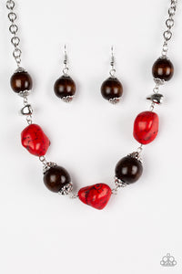 Earth Goddess - Red Paparazzi Necklace Set