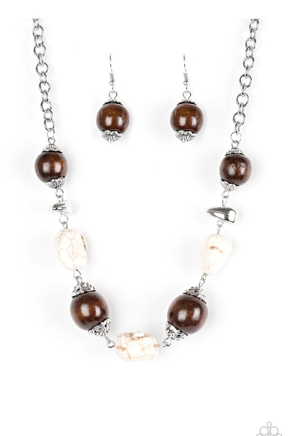 Earth Goddess - White Paparazzi Necklace Set