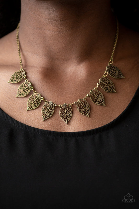 Leafy Lagoon - Brass Paparazzi Necklace