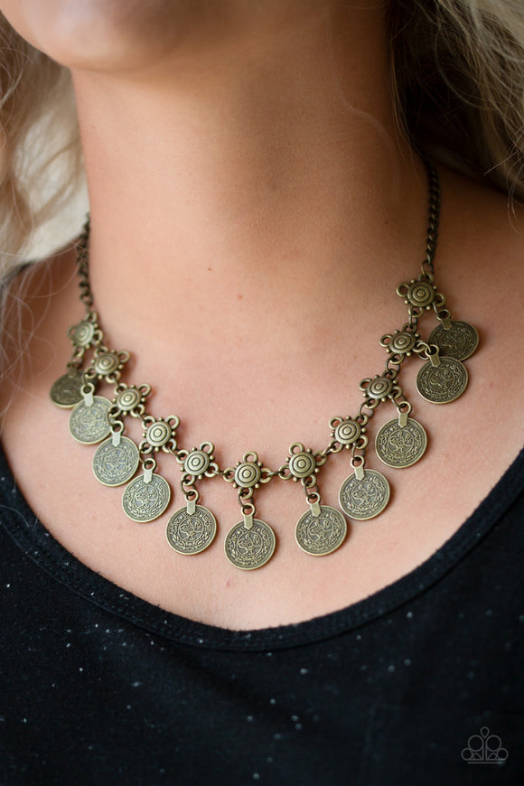 Walk The Plank - Brass Paparazzi Necklace