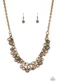 The Grit Crowd - Green Brass Paparazzi Necklace Set