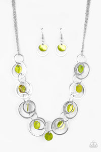 A Hot Shell-er Green - Green Paparazzi Necklace Set