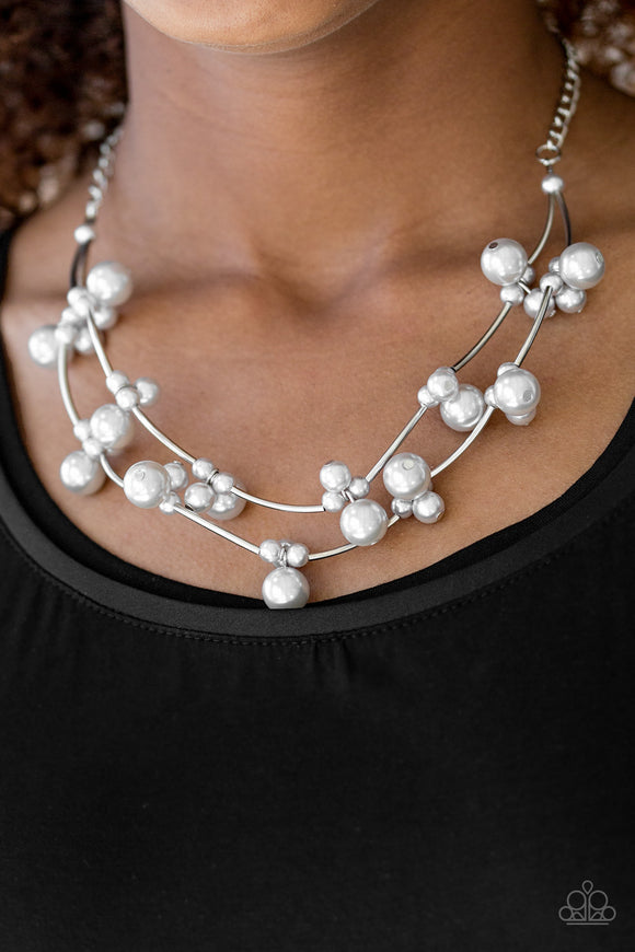 Wedding Belles Pearls - Silver Paparazzi Necklace