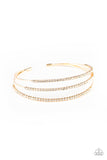 Chance of REIGN - Gold Paparazzi Earrings & Bracelet Set