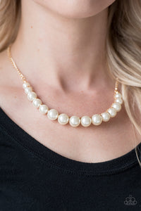 The Fashion Show Must Go On Pearls - Gold Paparazzi Necklace