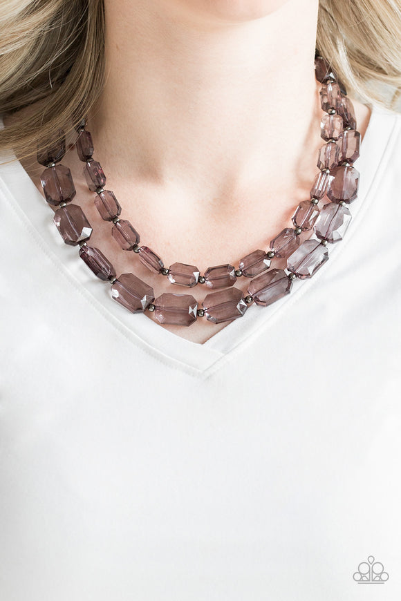 Ice Bank - Black Paparazzi Necklace