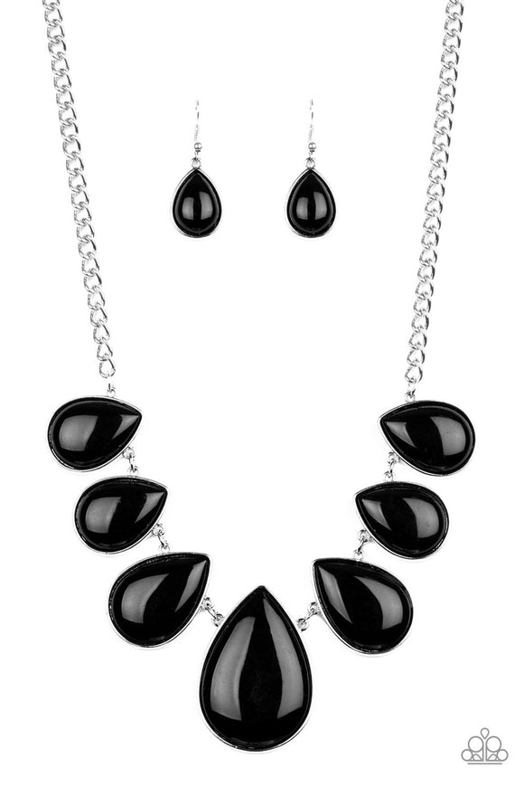 Drop Zone - Black Paparazzi Necklace