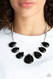 Drop Zone - Black Paparazzi Necklace