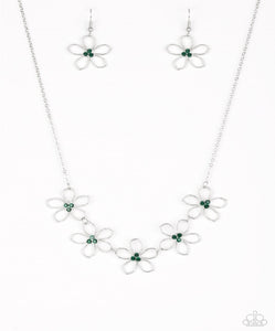 Hoppin Hibiscus - Green Paparazzi Necklace Set