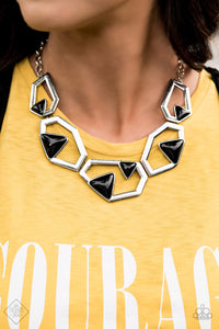 Geo-ing, Geo-ing, Gone - Black Paparazzi Necklace