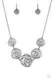 Rosy Rosette - Black Paparazzi Necklace Set