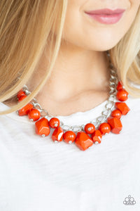 Gorgeously Globetrotter - Orange Paparazzi Necklace