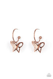 Butterfly Freestyle - Copper Paparazzi Earrings