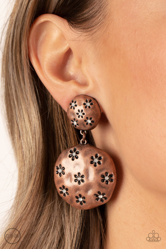 Industrial Fairytale - Copper Clip-on Paparazzi Earrings