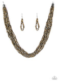 The Speed of Starlight Multi - Brass Seed Bead Paparazzi Necklace Set