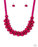 Caribbean Cover Girl - Pink Wood Paparazzi Necklace Set