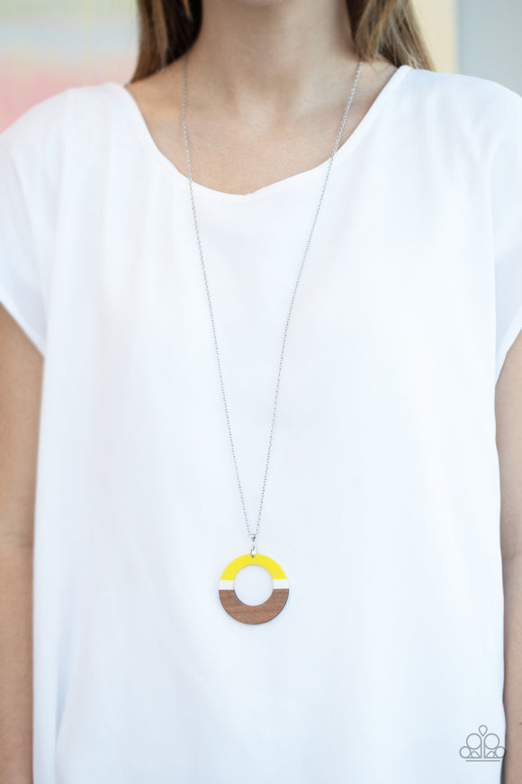 Sail Into The Sunset - Yellow Paparazzi Necklace