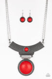 Lasting Empress-ions - Red Paparazzi Necklace Set