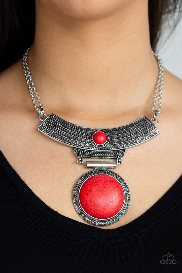 Lasting Empress-ions - Red Paparazzi Necklace Set